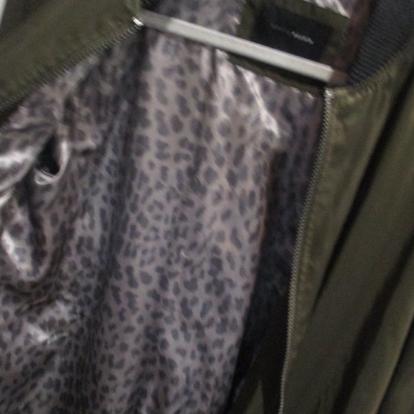 Among equals long modern lined olive black zip coat jacket 12 m - Picture 6 of 9